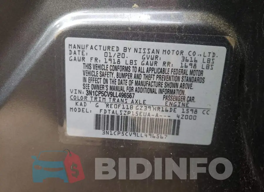 3N1CP5CV9LL496567 Photo# 10