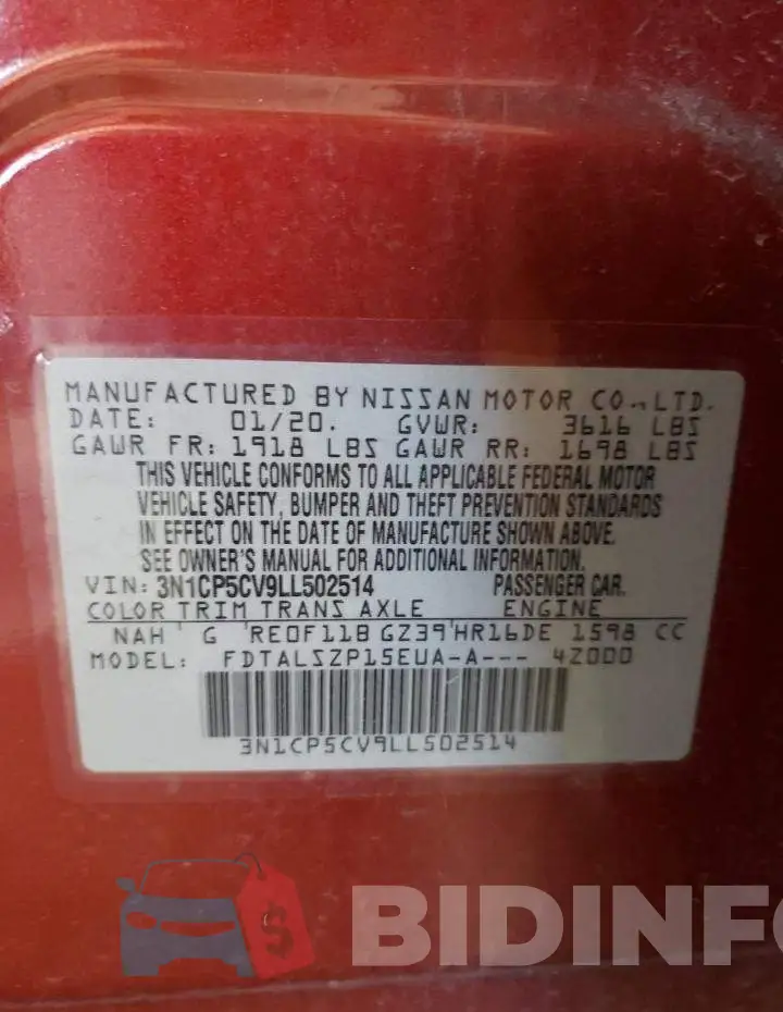 3N1CP5CV9LL502514 Photo# 10
