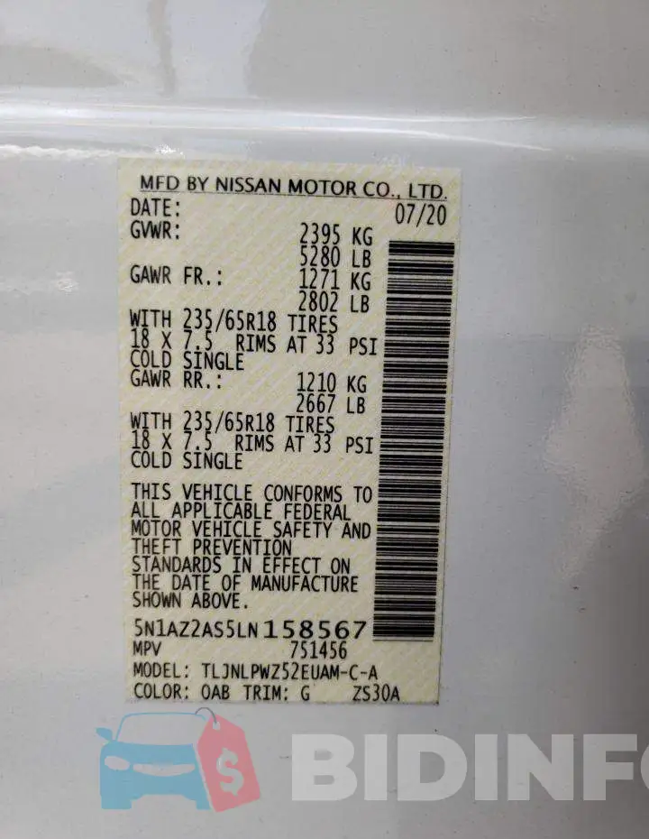 5N1AZ2AS5LN158567 Photo# 10