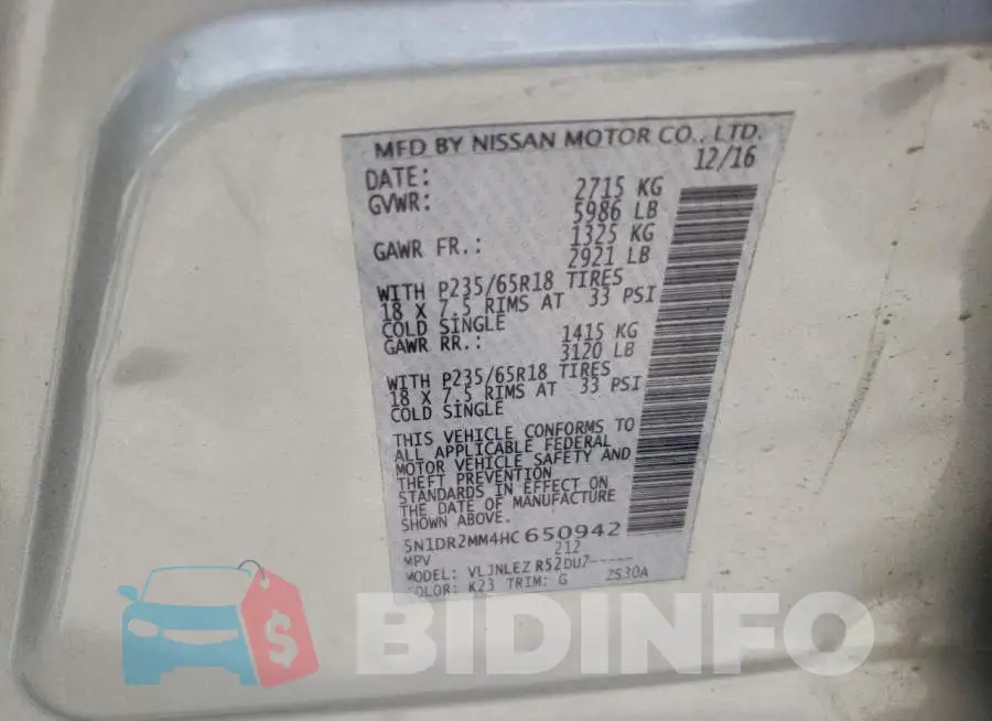 5N1DR2MM4HC650942 Photo# 10