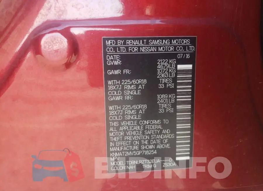 KNMAT2MV5GP718254 Photo# 10