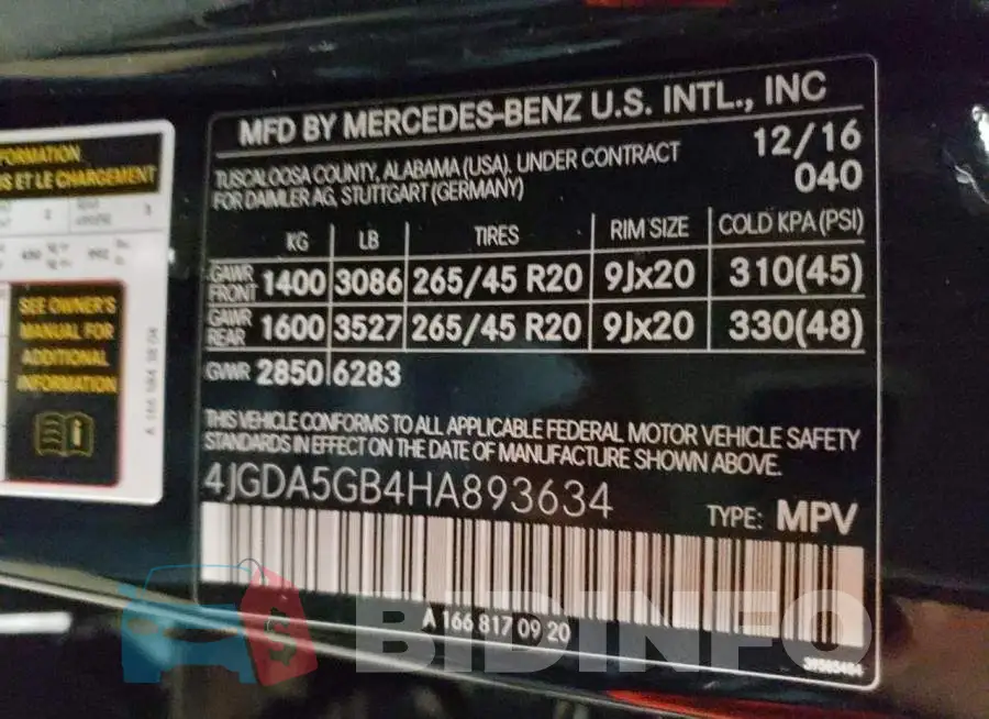 4JGDA5GB4HA893634 Photo# 10