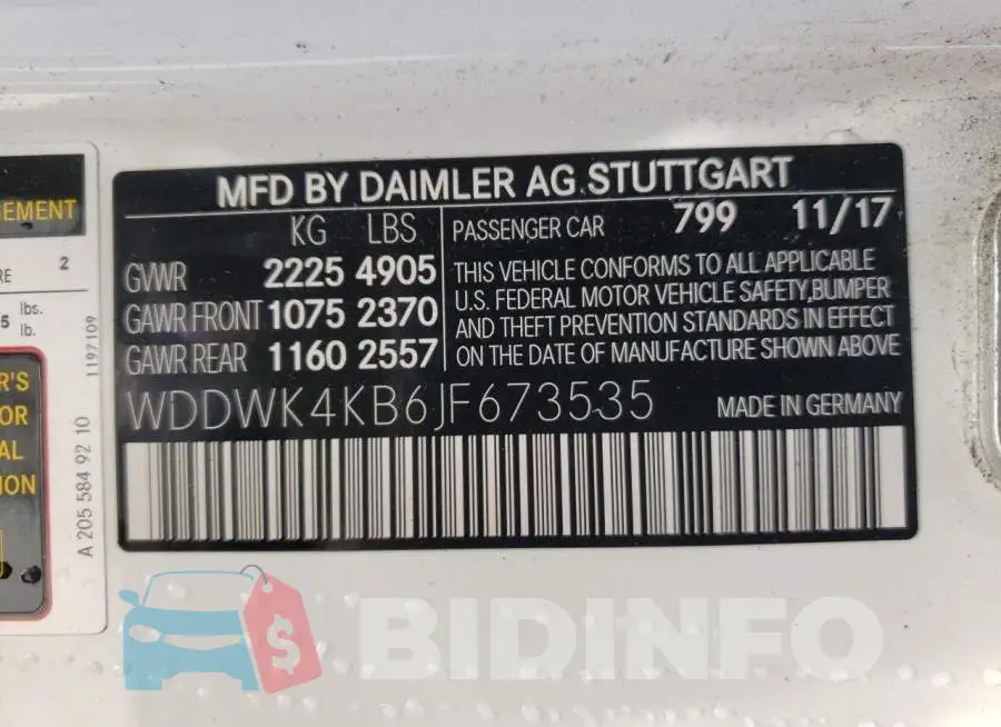 WDDWK4KB6JF673535 Photo# 10