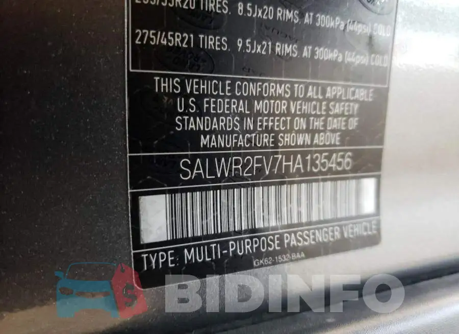 SALWR2FV7HA135456 Photo# 10