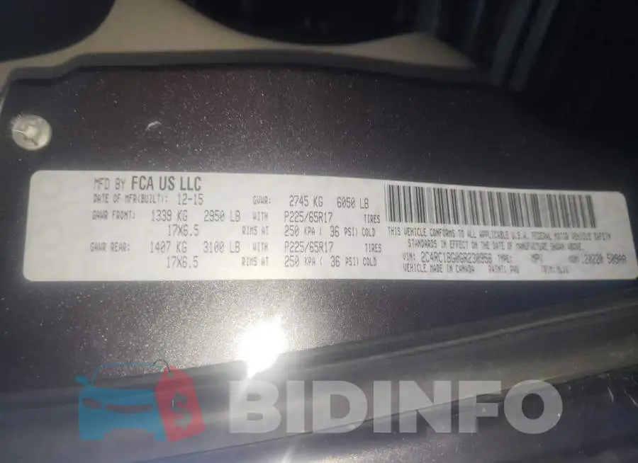 2C4RC1BG0GR230958 Photo# 10