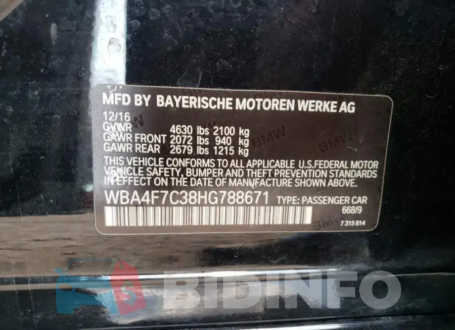 WBA4F7C38HG788671 Photo# 10