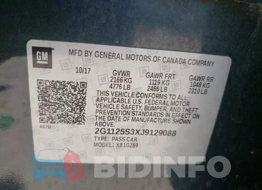 2G1125S3XJ9129088 Photo# 10