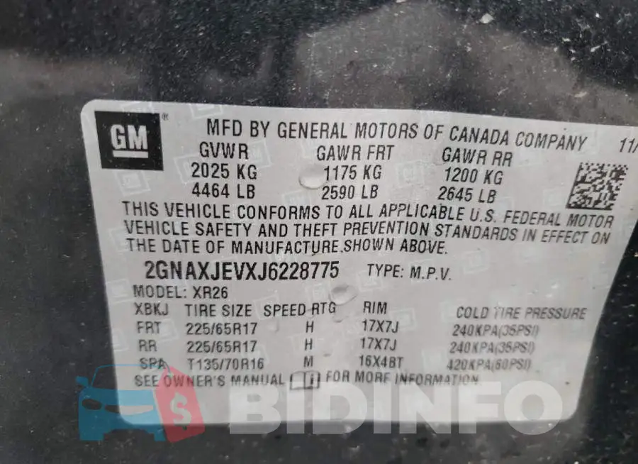 2GNAXJEVXJ6228775 Photo# 10