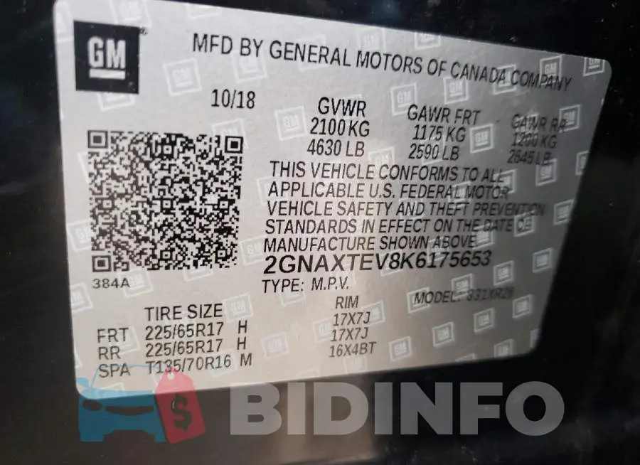 2GNAXTEV8K6175653 Photo# 10