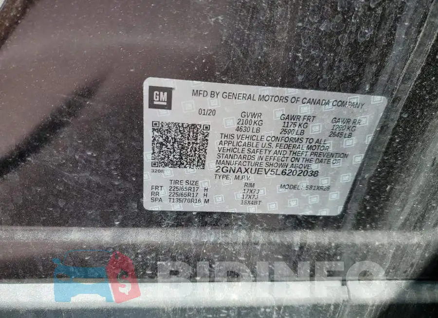 2GNAXUEV5L6202038 Photo# 10