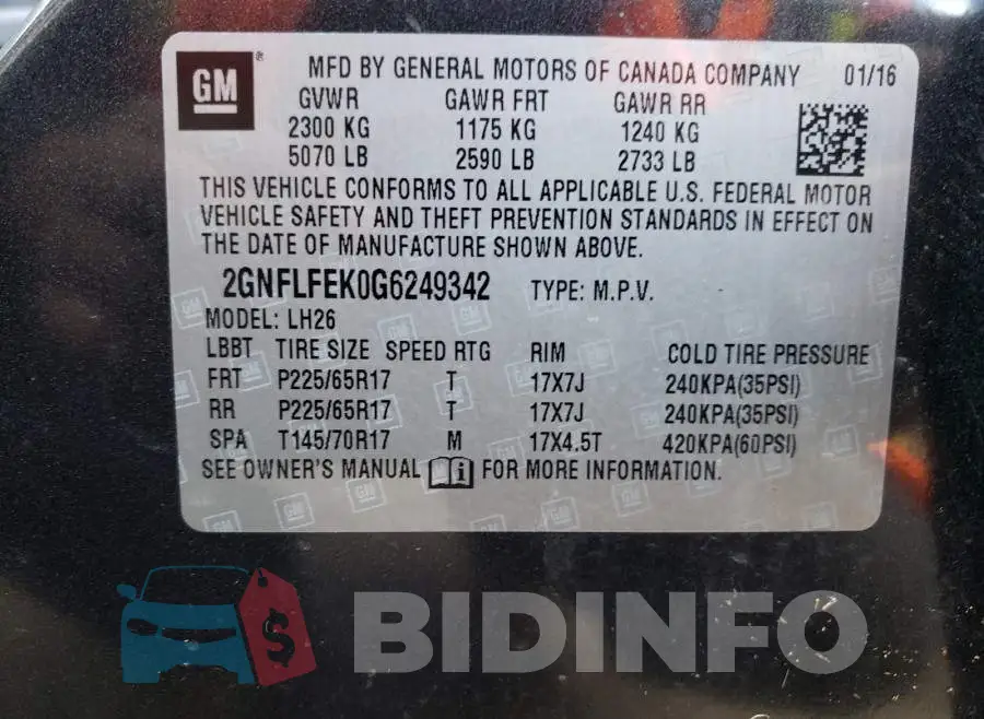 2GNFLFEK0G6249342 Photo# 10