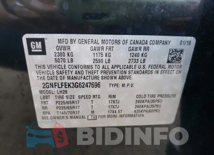 2GNFLFEK3G6247696 Photo# 10