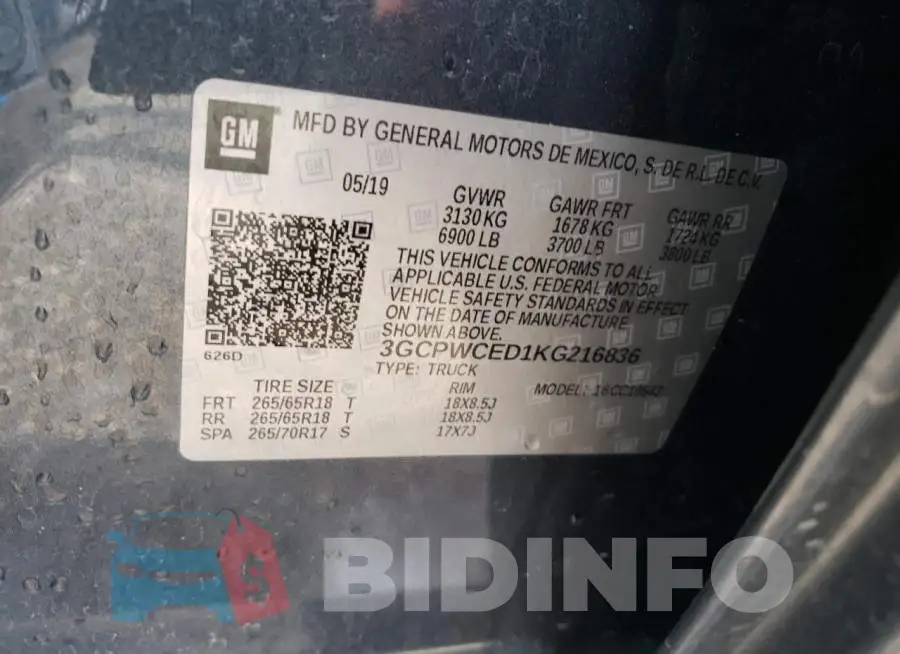 3GCPWCED1KG216836 Photo# 10