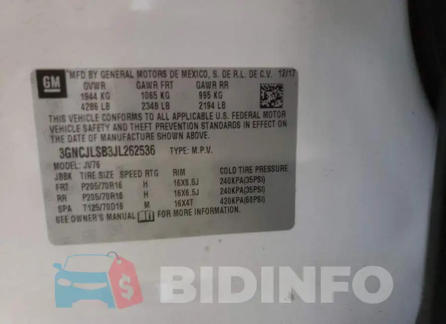 3GNCJLSB3JL262536 Photo# 10