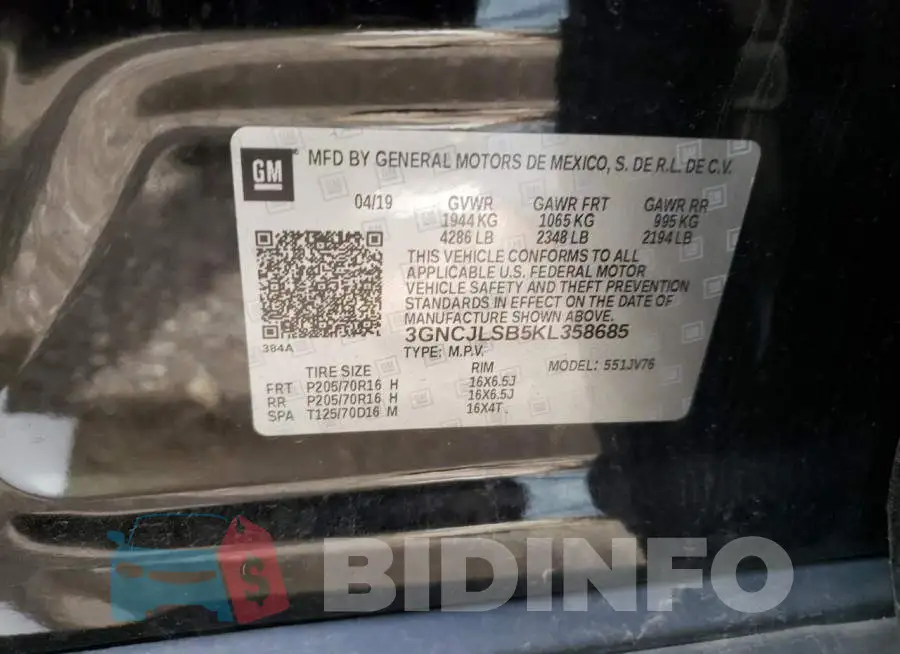 3GNCJLSB5KL358685 Photo# 10