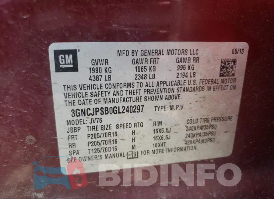 3GNCJPSB0GL240297 Photo# 10