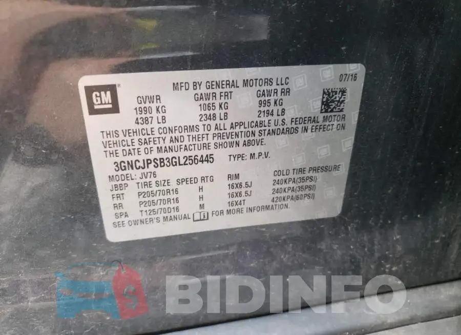 3GNCJPSB3GL256445 Photo# 10