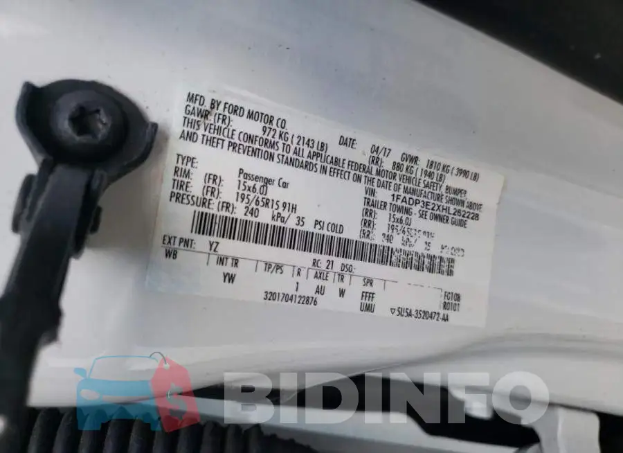 1FADP3E2XHL262228 Photo# 10