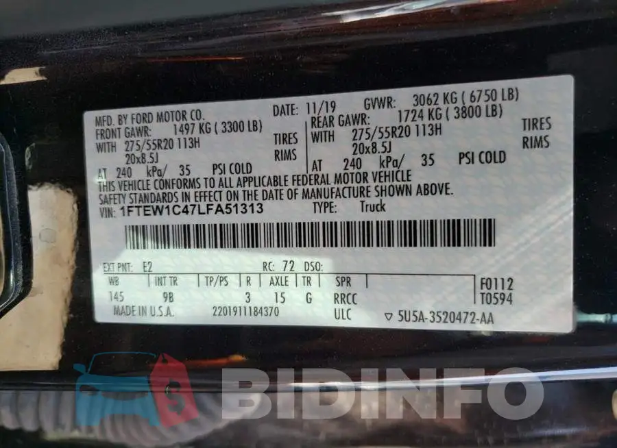1FTEW1C47LFA51313 Photo# 10