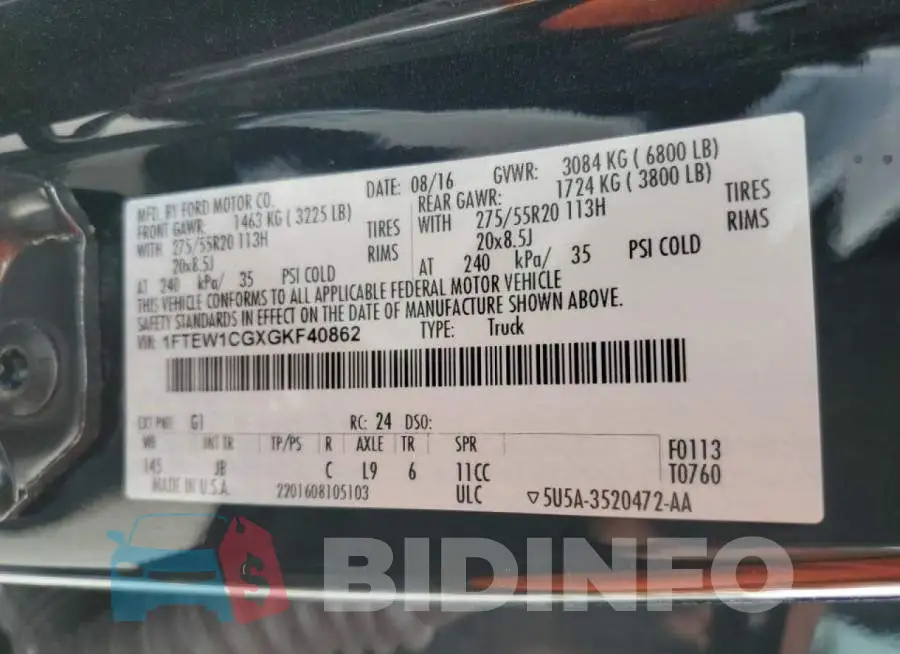 1FTEW1CGXGKF40862 Photo# 10