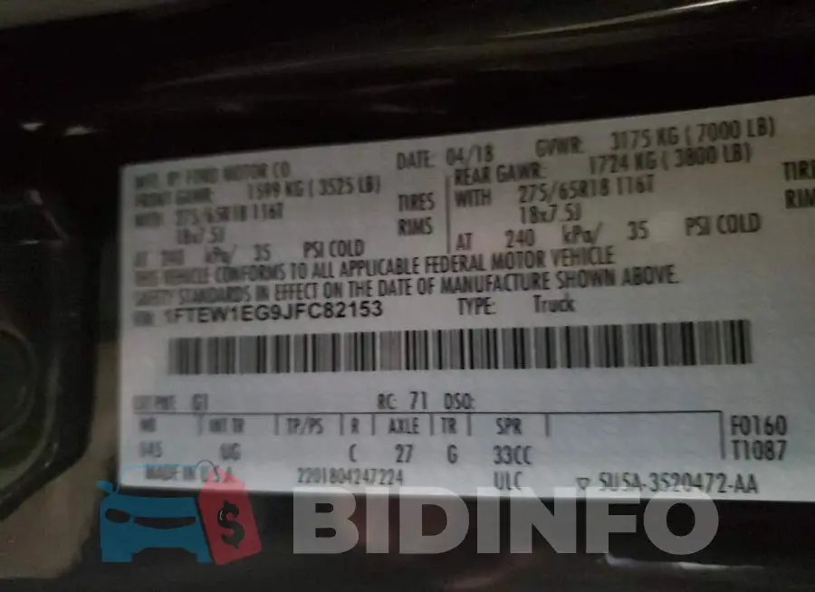 1FTEW1EG9JFC82153 Photo# 10