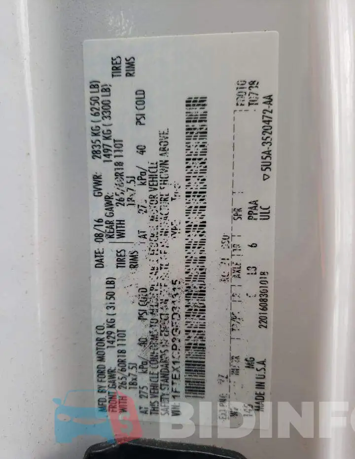 1FTEX1CP2GFD31315 Photo# 10