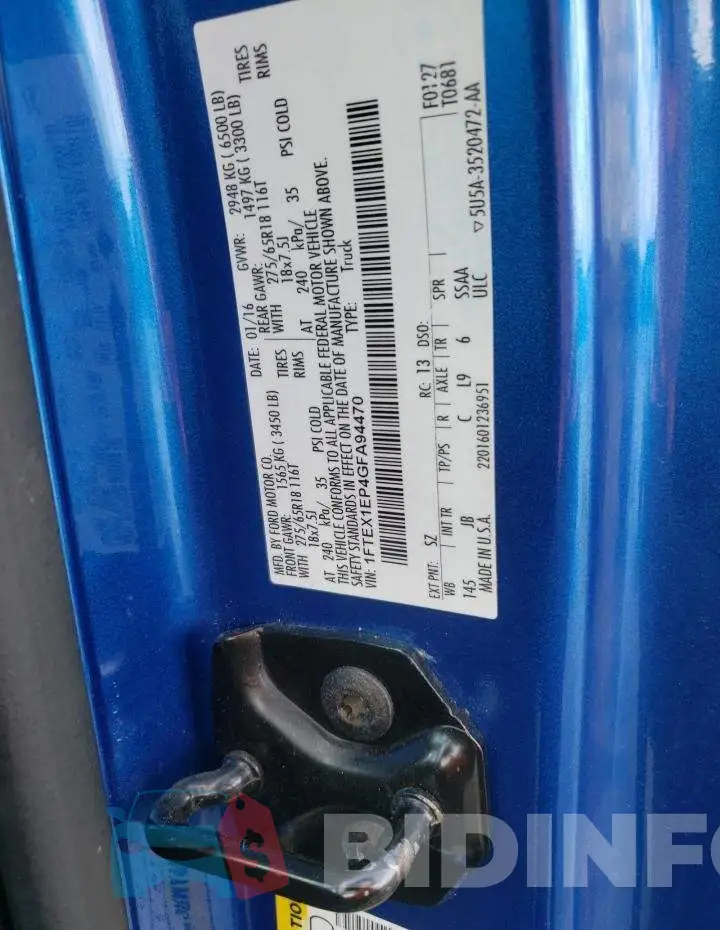 1FTEX1EP4GFA94470 Photo# 10
