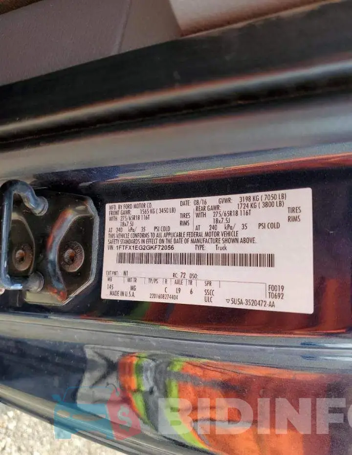 1FTFX1EG2GKF72056 Photo# 10