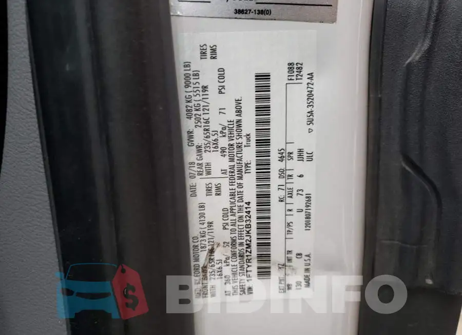1FTYR1ZM2JKB32414 Photo# 10