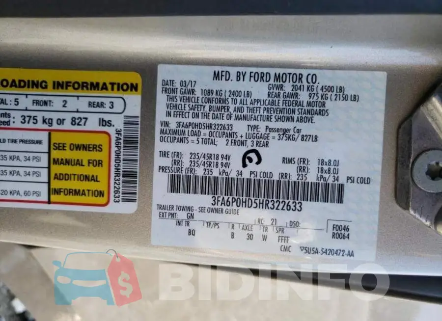 3FA6P0HD5HR322633 Photo# 10