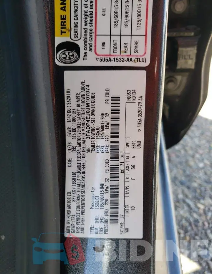 3FADP4EJ0JM107074 Photo# 10