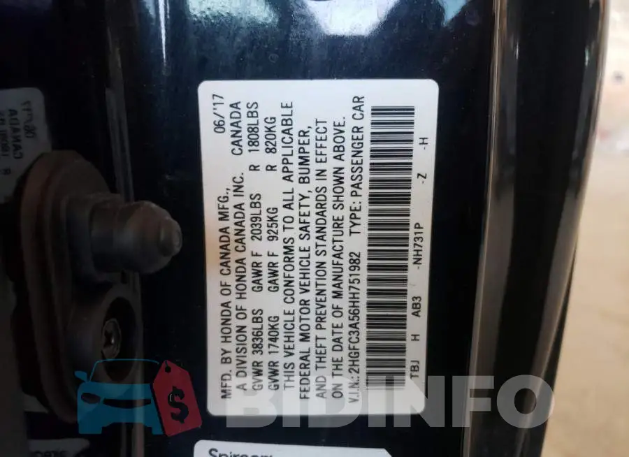 2HGFC3A56HH751982 Photo# 10