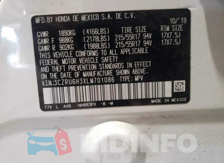 3CZRU6H3XLM701086 Photo# 10