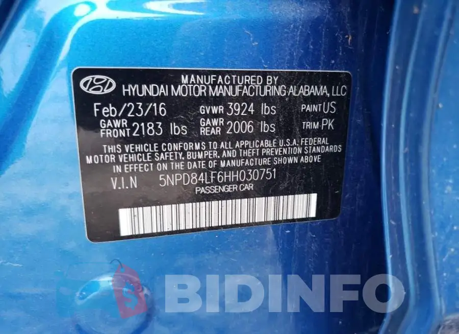 5NPD84LF6HH030751 Photo# 10
