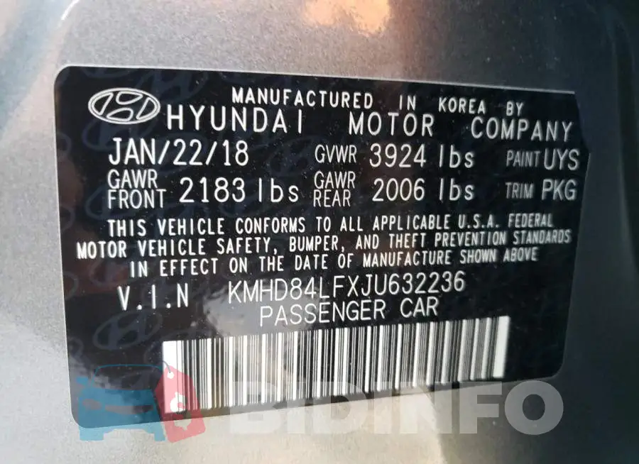 KMHD84LFXJU632236 Photo# 10