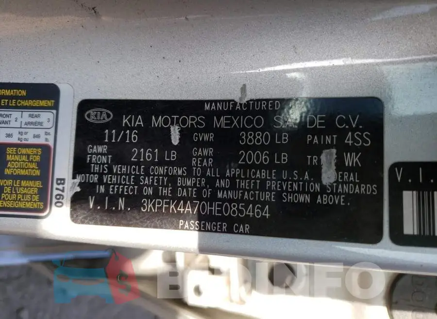 3KPFK4A70HE085464 Photo# 10
