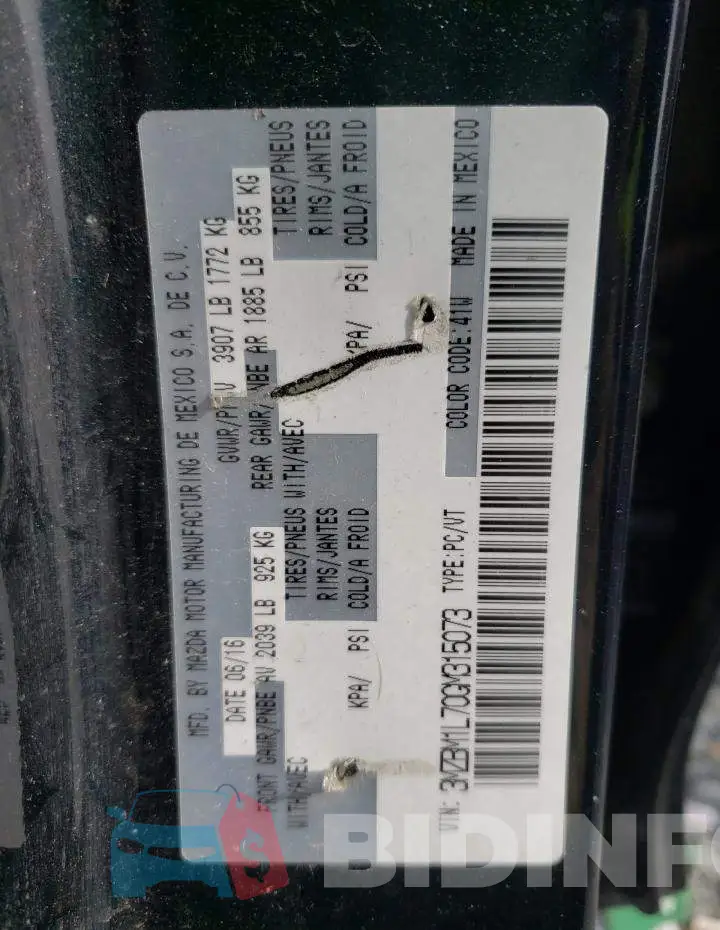 3MZBM1L70GM315073 Photo# 10