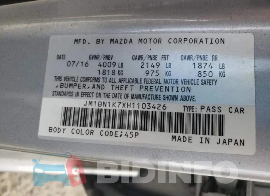 JM1BN1K7XH1103426 Photo# 10