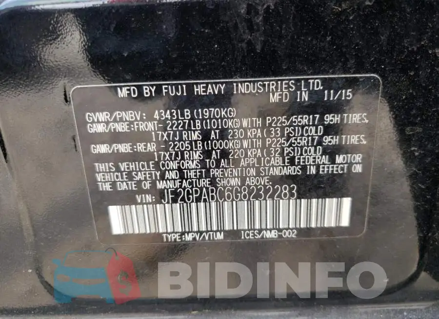 JF2GPABC6G8232283 Photo# 10