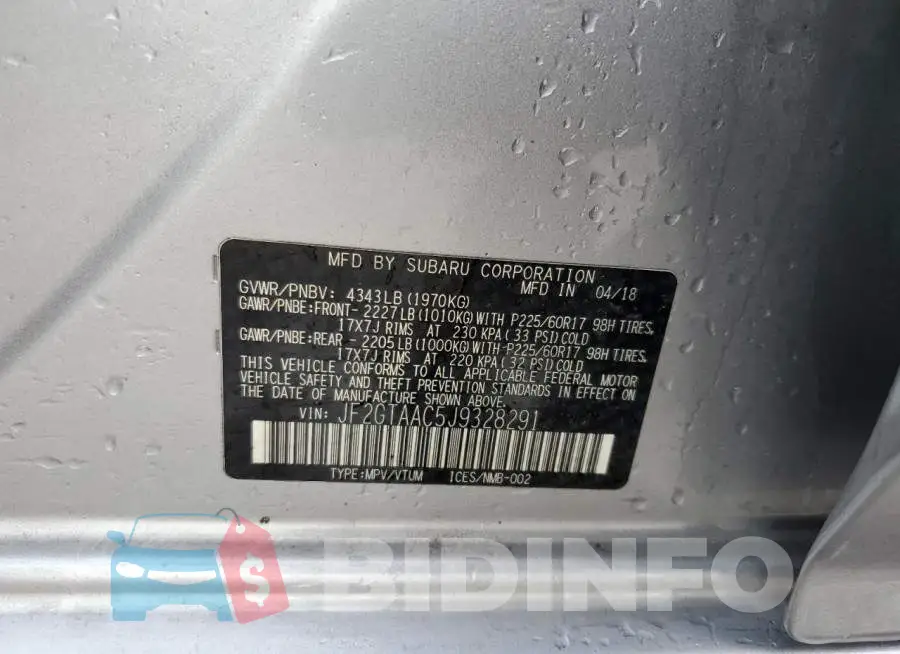 JF2GTAAC5J9328291 Photo# 10