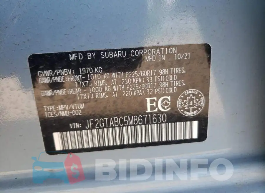 JF2GTABC5M8671630 Photo# 10