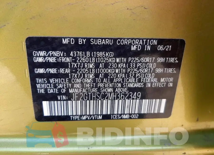 JF2GTHSC2MH362349 Photo# 10
