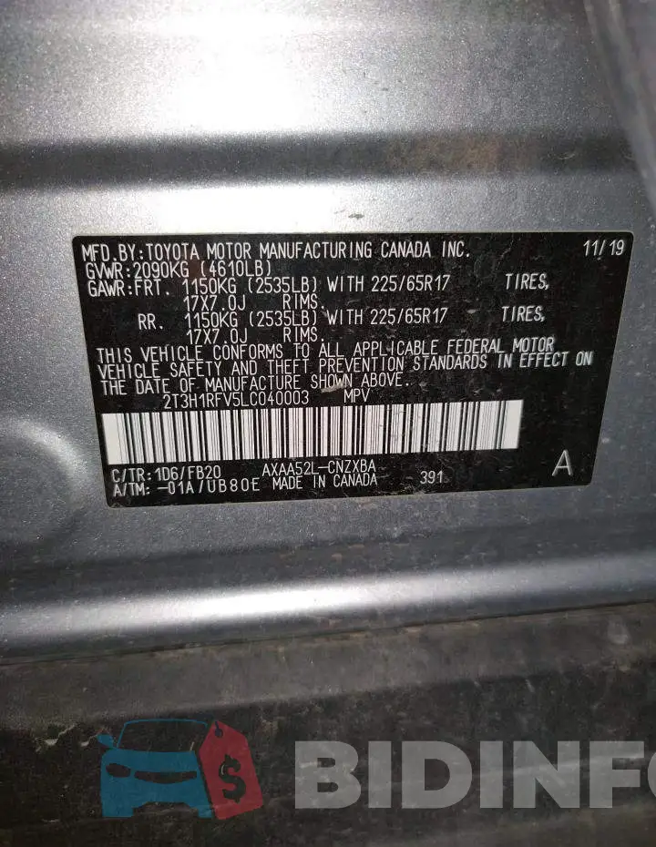 2T3H1RFV5LC040003 Photo# 10