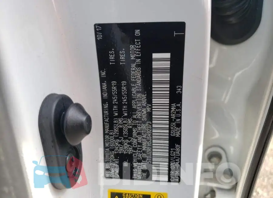 5TDJZRFH5JS492373 Photo# 10