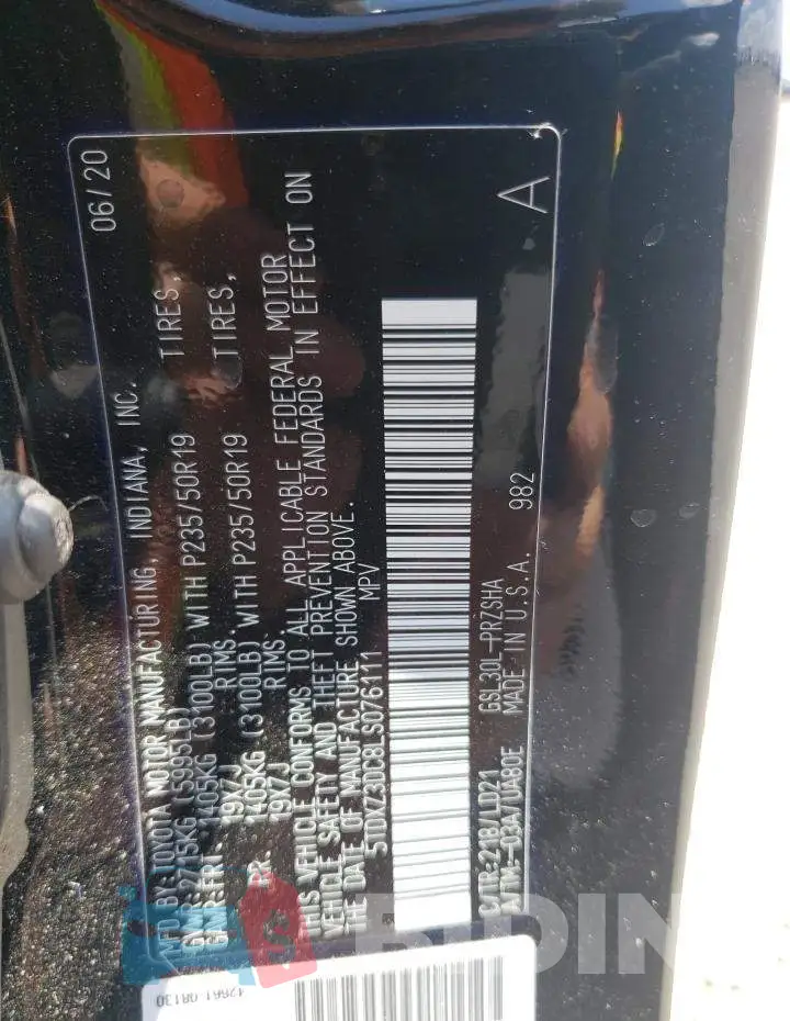 5TDXZ3DC8LS076111 Photo# 10
