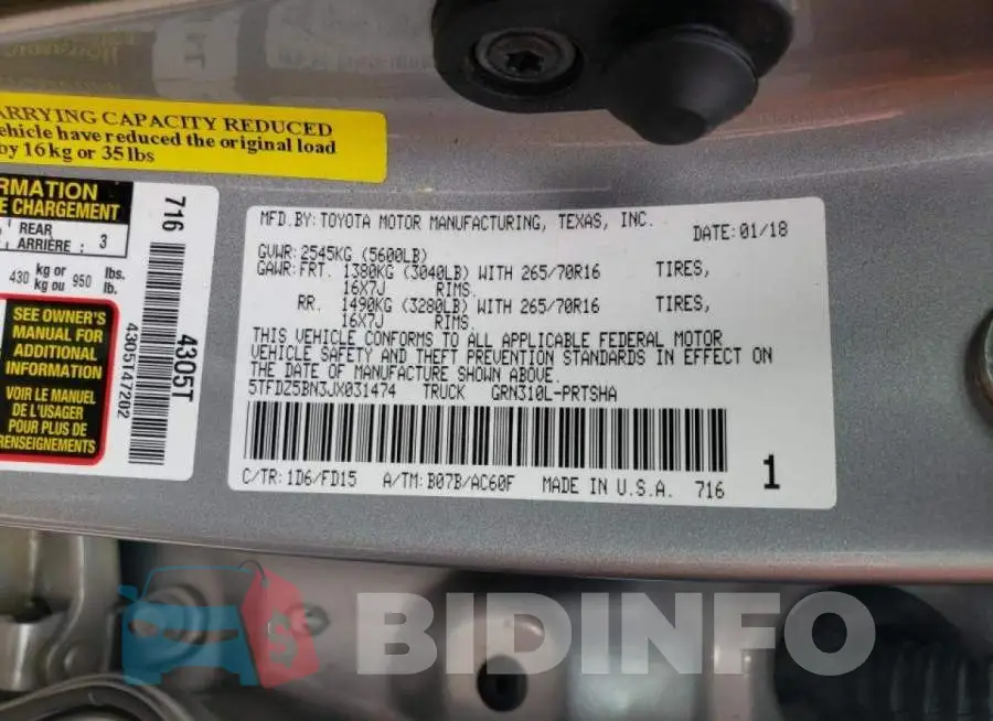 5TFDZ5BN3JX031474 Photo# 10