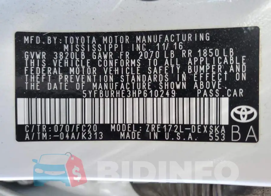 5YFBURHE3HP610249 Photo# 10