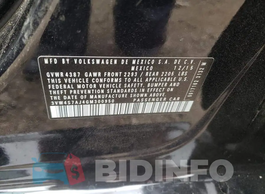 3VW4S7AJ4GM300950 Photo# 10