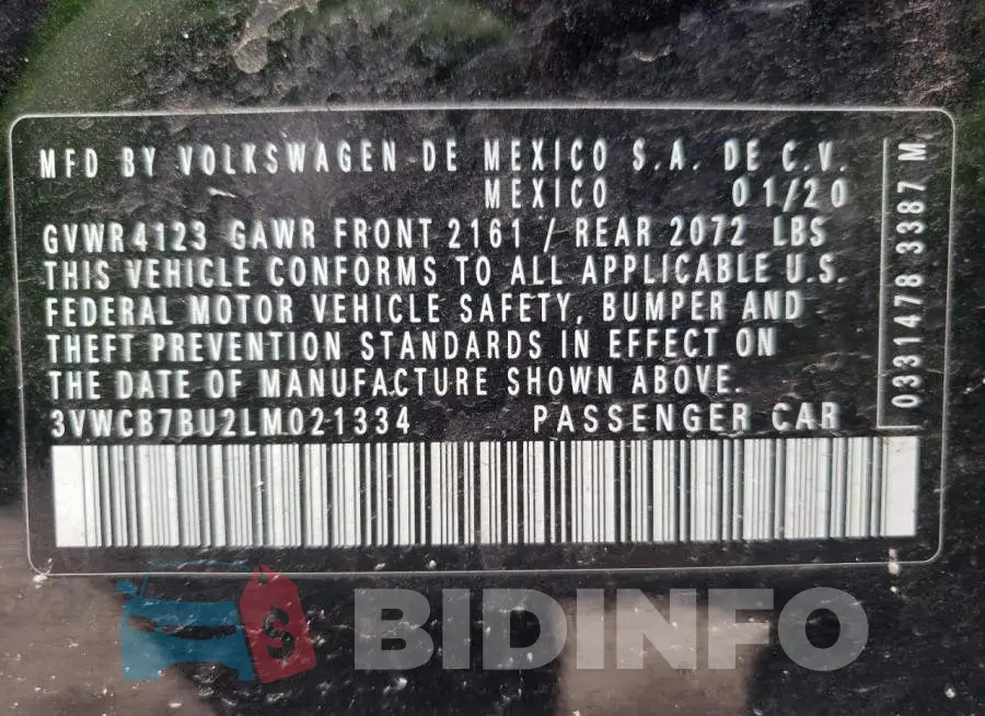 3VWCB7BU2LM021334 Photo# 10