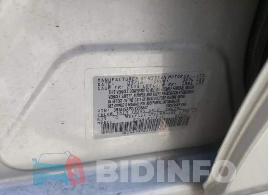 3N1AB7AP2JY286642 Photo# 10